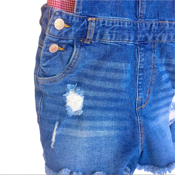 Love Tree Denim Shorts Overalls Size Medium Cute Adorable Comfortable - Picture 7 of 16
